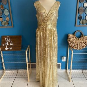 Kate Kasin Gold Sequin Party Dress ✨